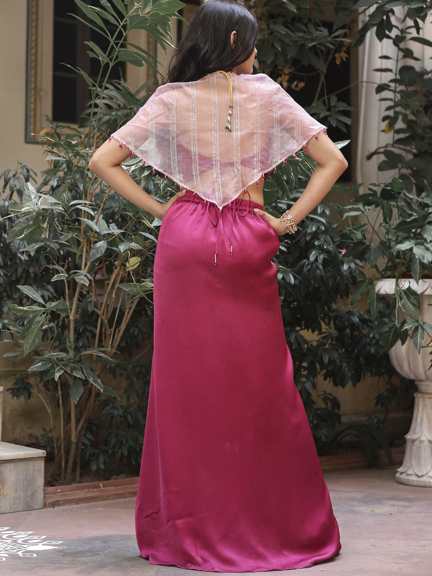 Pink Dhoti Set