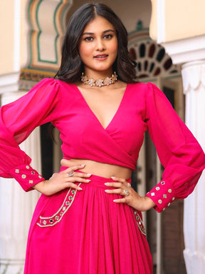 Pink Ruffle Lehenga