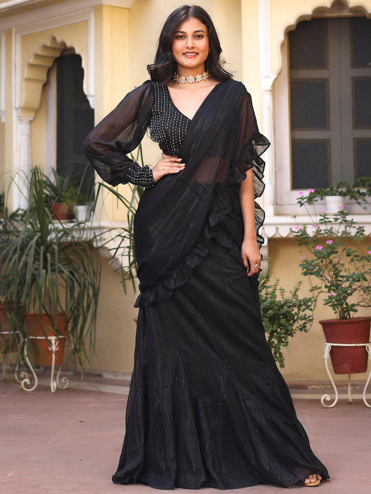 Black Cocktail Saree