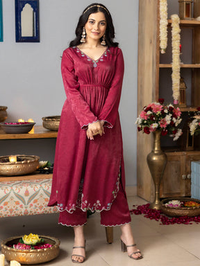 Rose Pink Apricot Kurta Set