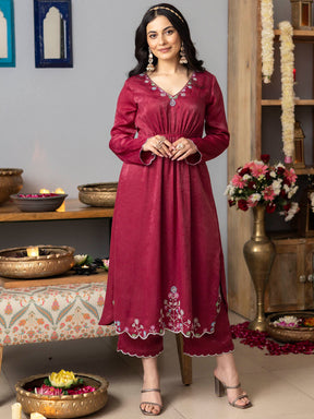 Rose Pink Apricot Kurta Set