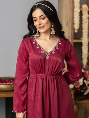 Rose Pink Apricot Kurta Set