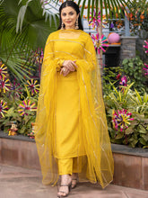 Mustard Silk Yellow Kurta Set