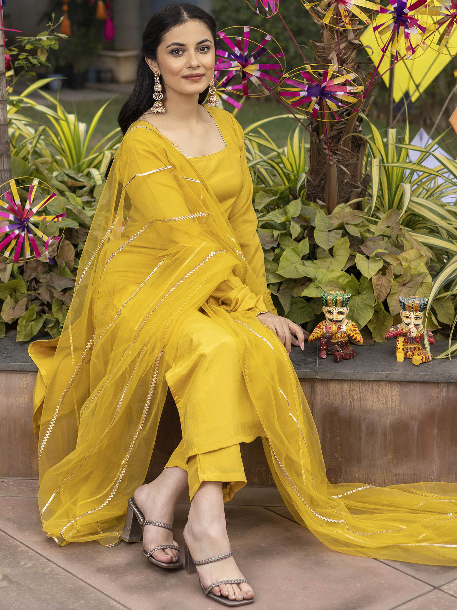 Mustard Silk Yellow Kurta Set