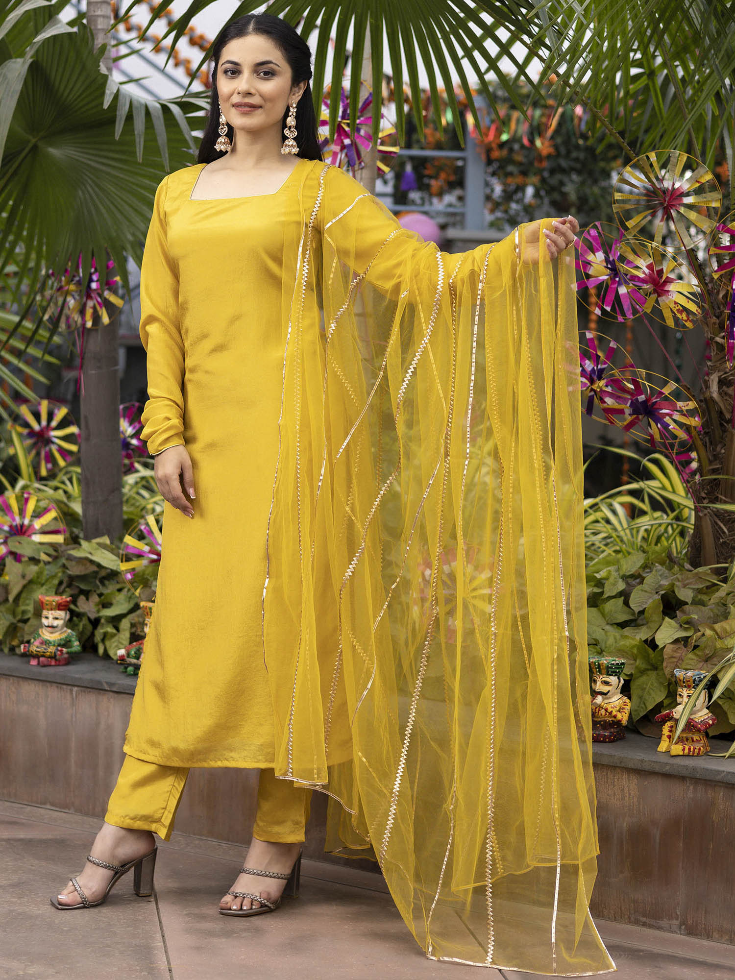 Mustard Silk Yellow Kurta Set