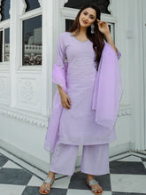 Levender Lurex Cotton Kurta Set