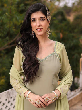 LIGHT GREEN GHARARA SET