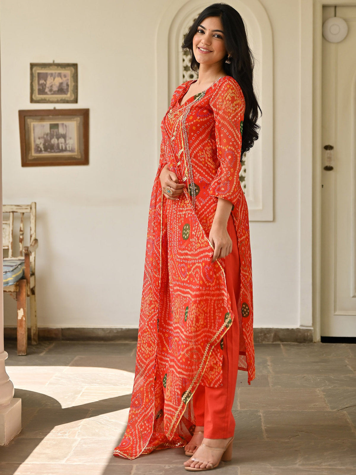 Bandhej Printed Kurta Set