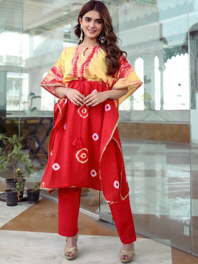 Red Yellow Kaftan Set