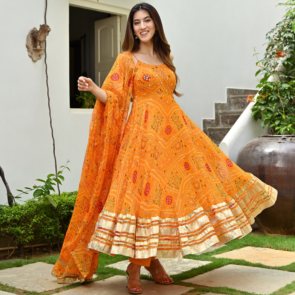 Yellow Indian Gowns - Buy Indian Gown online at Clothsvilla.com