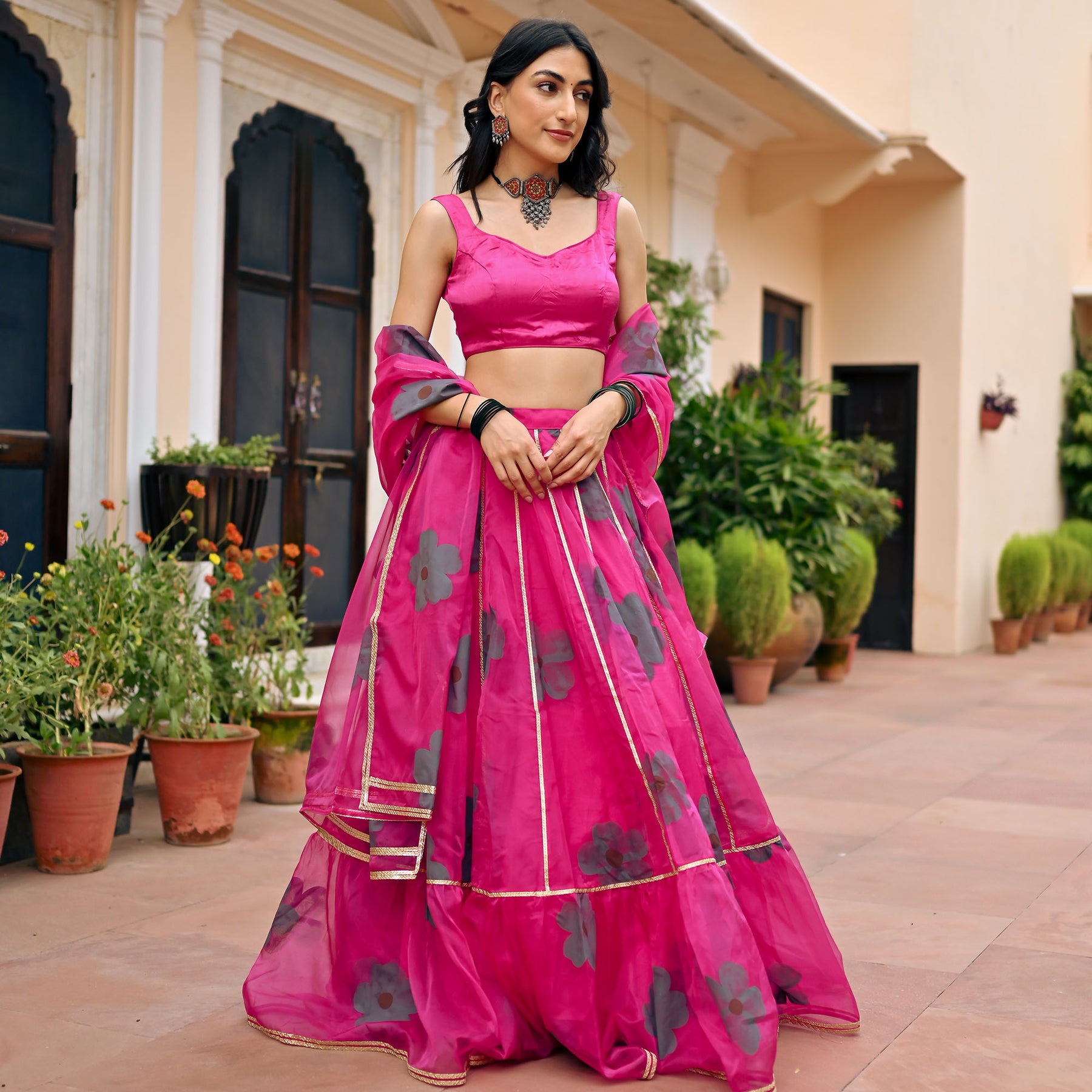 Precious Multi Colored Hand Painted Lehenga Choli – Aliyana Designer Wear