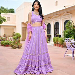 Lilac Georgette Lehenga Set