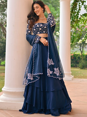 Blue Beads Lehenga Set