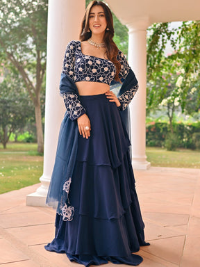 Blue Beads Lehenga Set