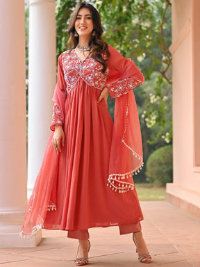 Nude Pink Anarkali Set