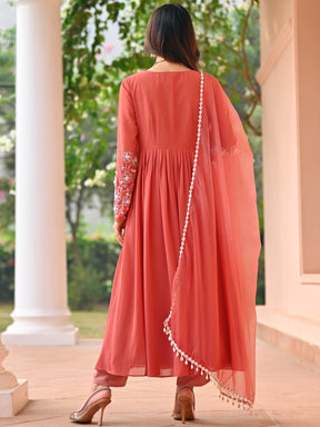 Nude Pink Anarkali Set