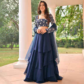 Blue Beads Lehenga Set