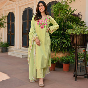 Light Green Aari Kurta Set