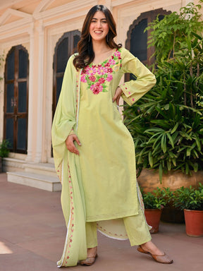 Light Green Aari Kurta Set