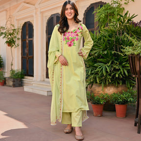 Light Green Aari Kurta Set