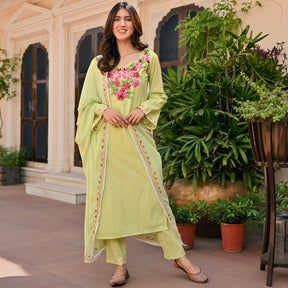 Light Green Aari Kurta Set