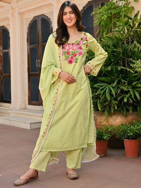 Light Green Aari Kurta Set