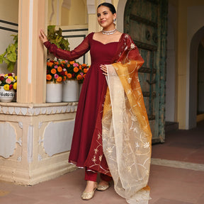 BROWN OMBRE ANARKALI SET