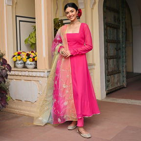 PINK OMBRE ANARKALI SET