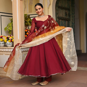 BROWN OMBRE ANARKALI SET