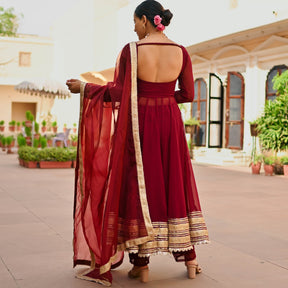 BURGANDY GEORGETTE ANARKALI SET