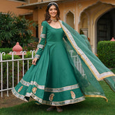 Green Paisley Gota Anarkali Set