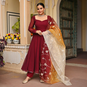 BROWN OMBRE ANARKALI SET