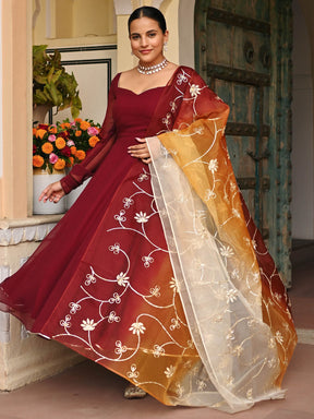 BROWN OMBRE ANARKALI SET