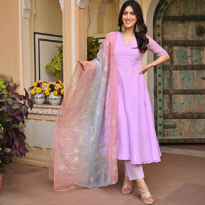 LAVENDAR OMBRE ANARKALI SET