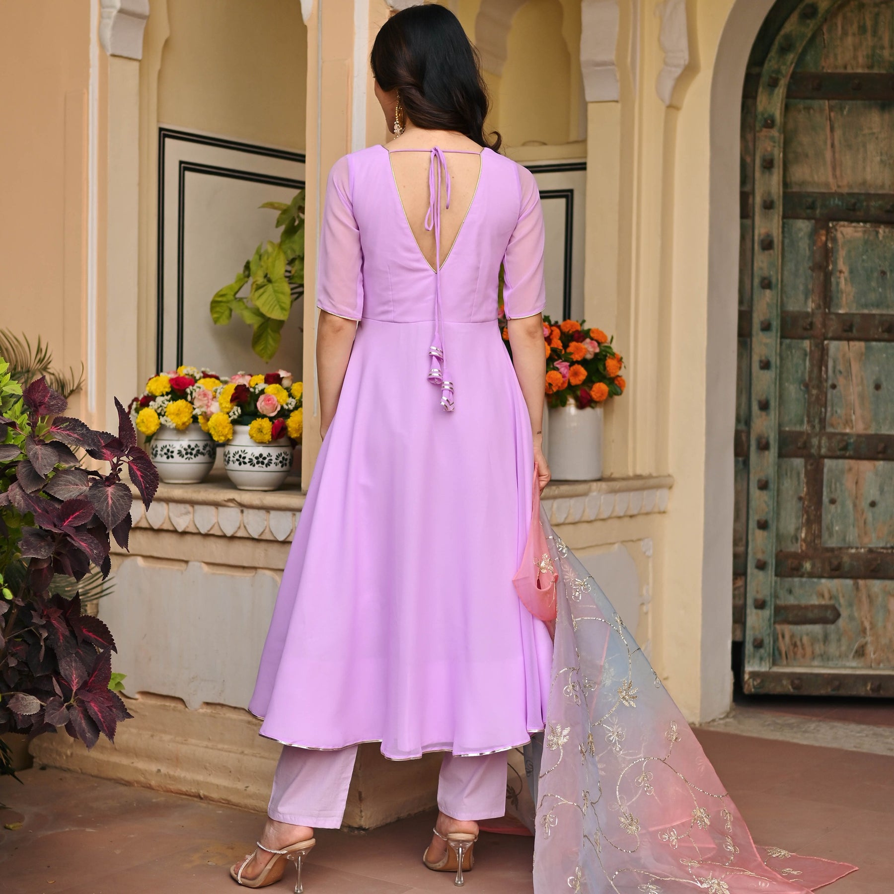 LAVENDAR OMBRE ANARKALI SET