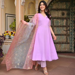 LAVENDAR OMBRE ANARKALI SET