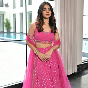 Meenakari Pink Lehenga Set