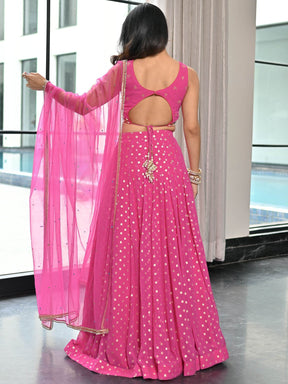 Meenakari Pink Lehenga Set