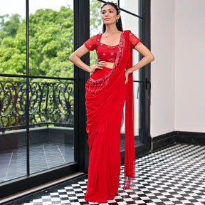 Day Dreamer Red Saree