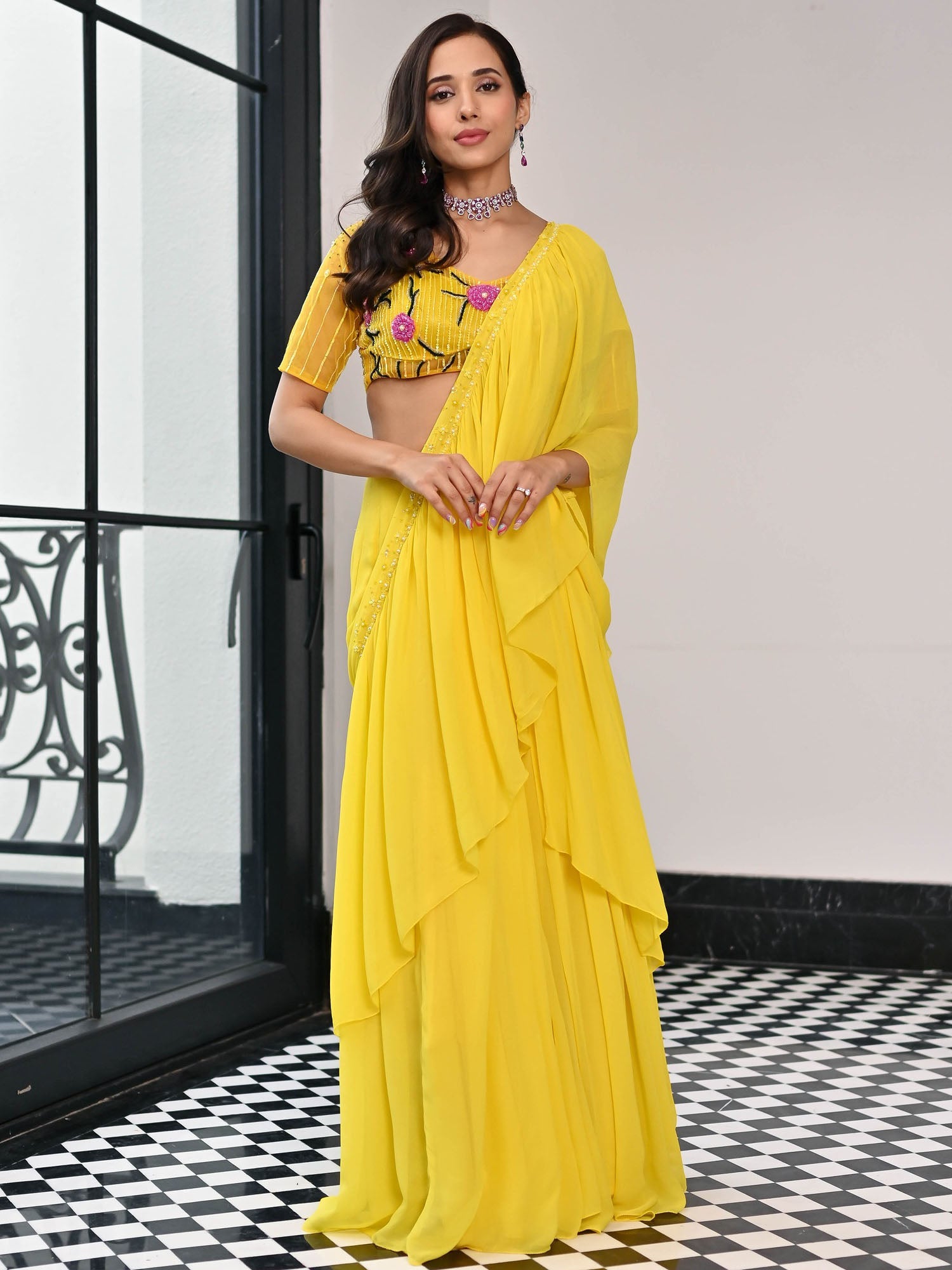 Day Dreamer Yellow Saree