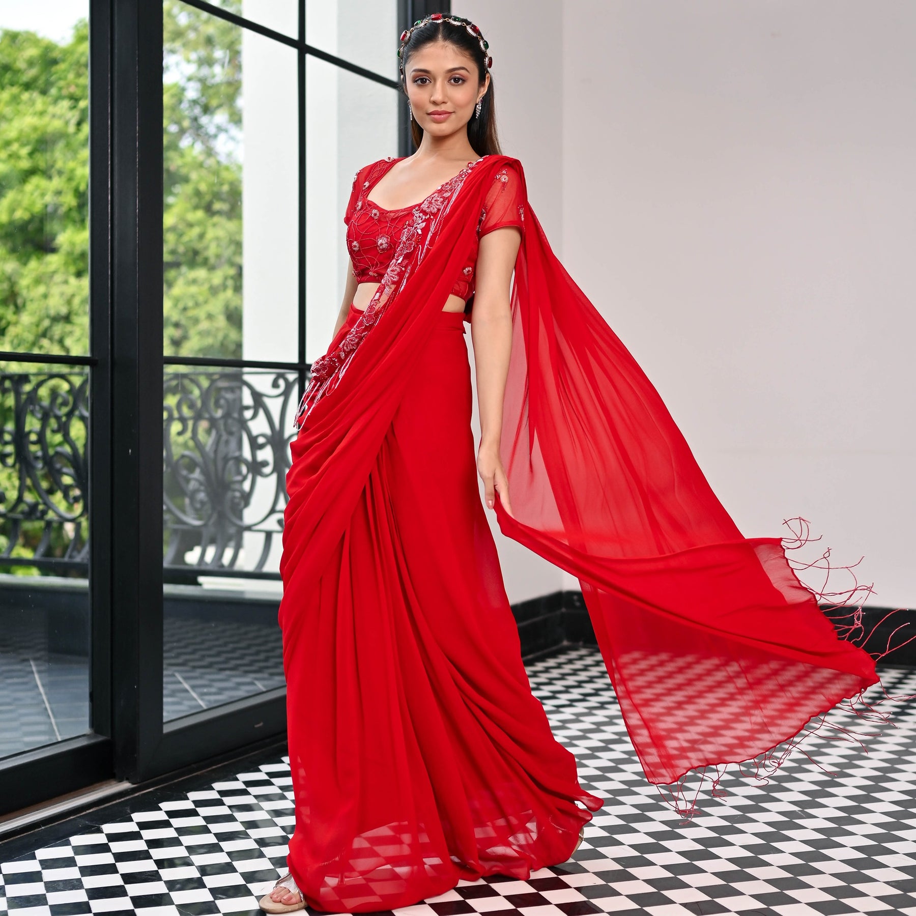 Day Dreamer Red Saree