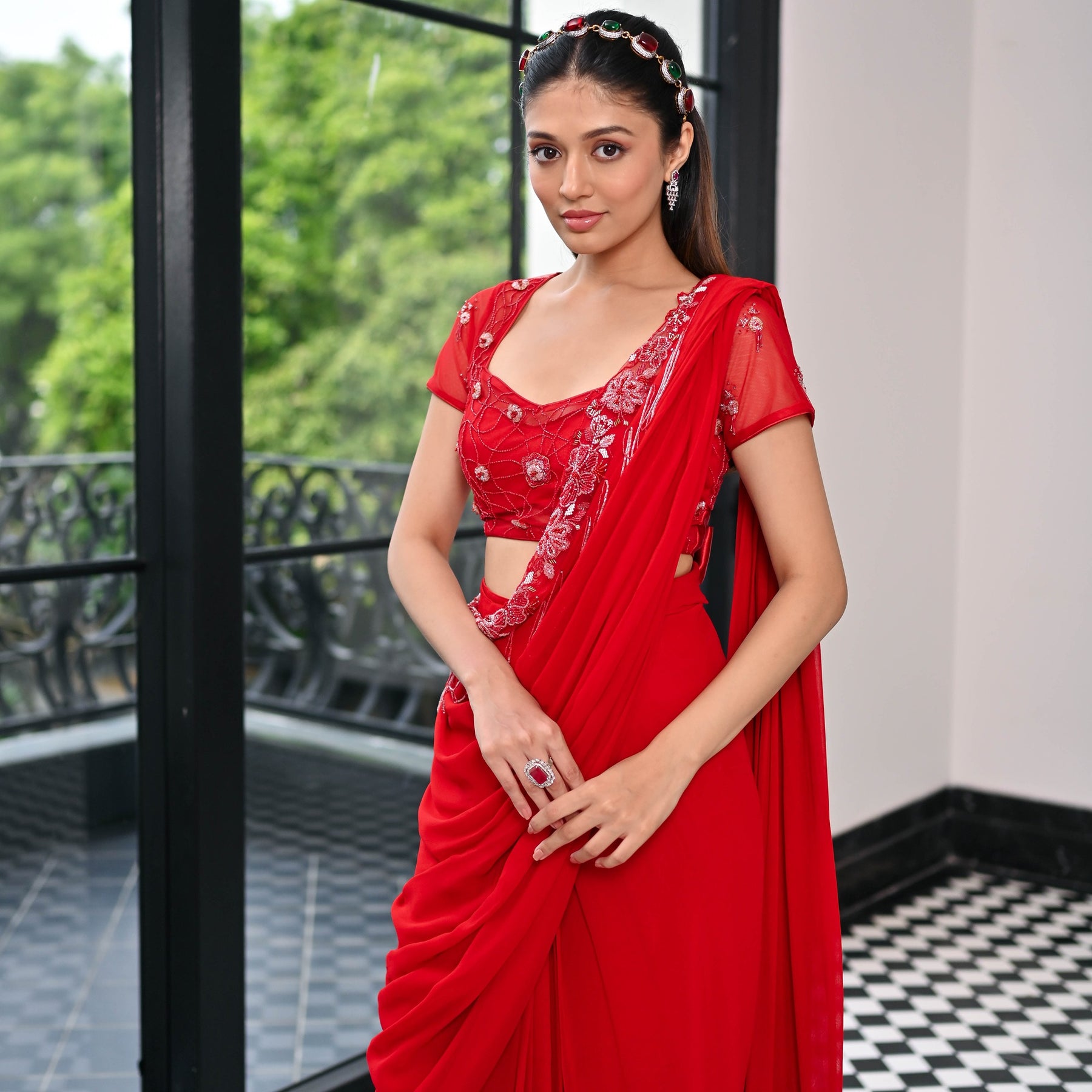 Day Dreamer Red Saree