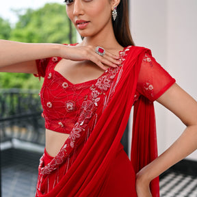 Day Dreamer Red Saree