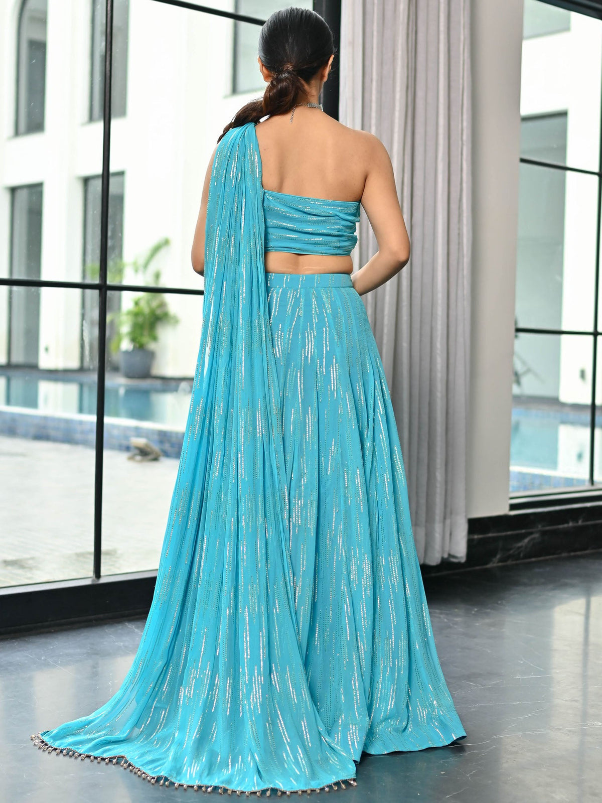 Chamkila Blue Lehenga Set