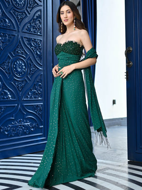 Jugnu Emerald Green Drape Set