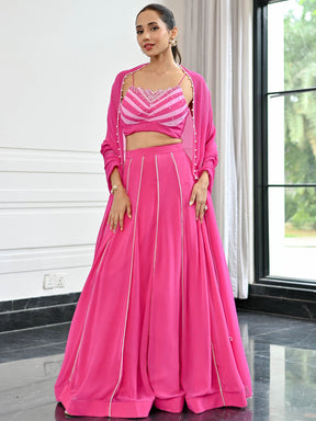 Noor Barbie Pink Lehenga Set