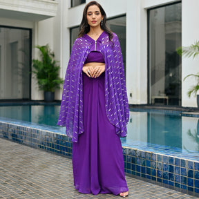 Chamkila Purple Drape Set