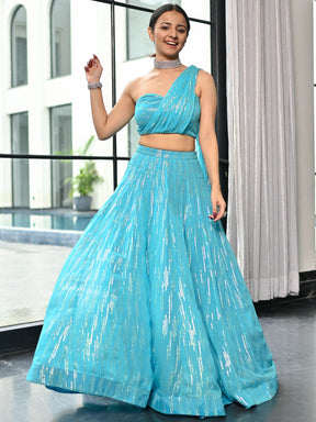 Chamkila Blue Lehenga Set