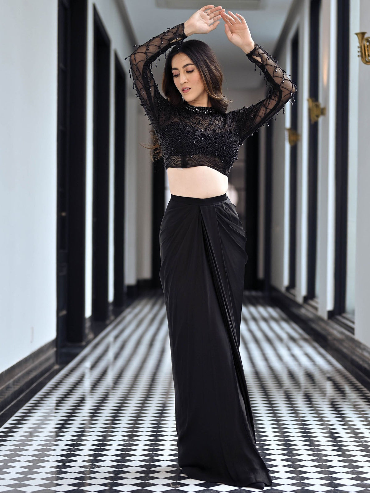 Crystal Couture Black Drape Set