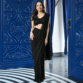 Jugnu Black Predraped Saree